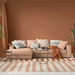 gentle geometrics concept rug layered lines peach orange