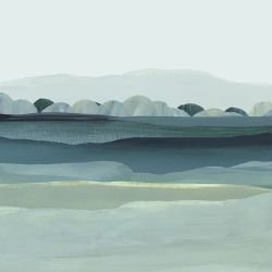 meadowland murals painted field treeline blue