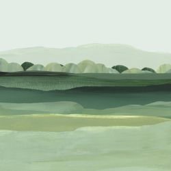 meadowland murals painted field treeline green