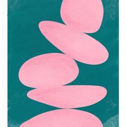 posing and patterns cairn creation pink aqua