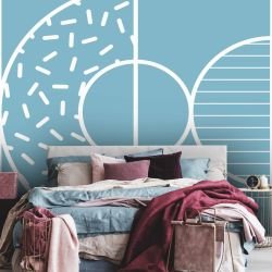 memphis mosaics pattern playground grey bluelue concept