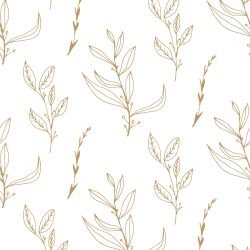 leaf outlines branch mix gold white