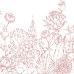 flower doodles flourishing floret dusty pink white