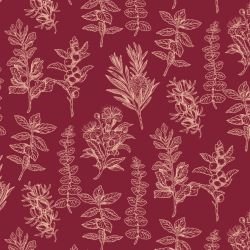 native lines leaf waltz maroon red