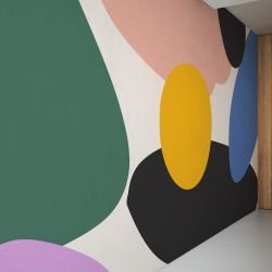 natural forms concept landscaping blue green black mix mural 