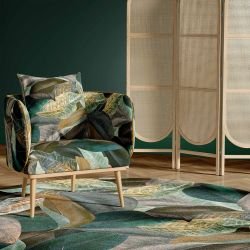 australian forest concept rug autumn leaves green custom colour