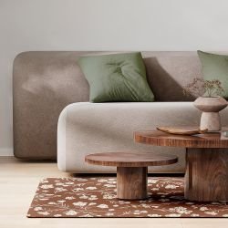 bushland beauties concept rug  native wax flower ochre