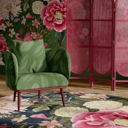 enchanted nursery concept rug coming up roses navy