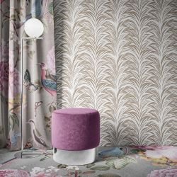 jungle chic concept rug blooming birds grey