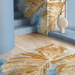 leafscapes monsteria concept rug leaves sunny days