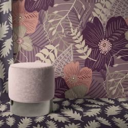 the natural jungle concept rug falling leaves plum tones