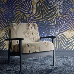 the natural jungle concept rug palm print indigo