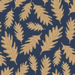 the natural jungle falling leaves indigo tones