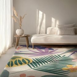 tropical days concept rug tropical bird of paradise olive
