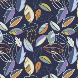 tropical days tropical stripy leaves denim