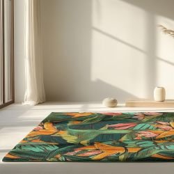 tropical medley concept rug heliconia canopy vibrant orange