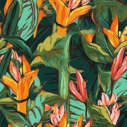 tropical medley heliconia canopy vibrant orange