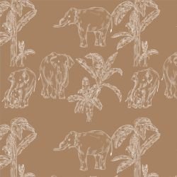 jungle story elephant line drawing sepia