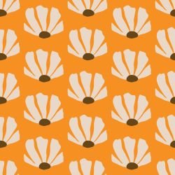 retrogroove floral repeats orange