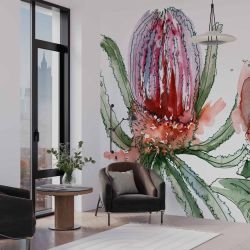 australian native doodles custom firewood banksia   scarlet banksia