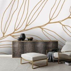 leaf outlines concept floating stem