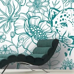 rainbow jungle concept mural