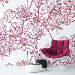 rainbow jungle concept mural chair