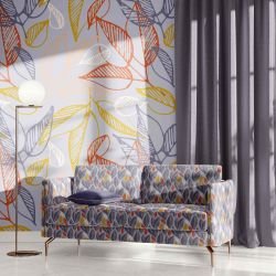 pattern pop concept wallpaper curtain and lounge upholstery