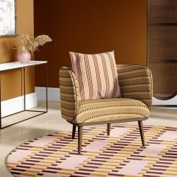 linea layers concept rug jukebox stripe pink brown orange