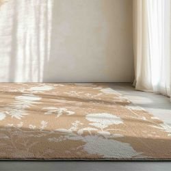 modern botanic concept rug spring blooming perennials organic