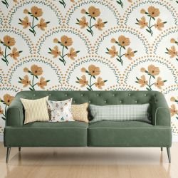 petals and plaids concept wallpaper cushions