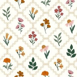 petals and plaids diamond floral tiles sunshine