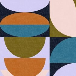 pictoral shapes britten rich tones mural