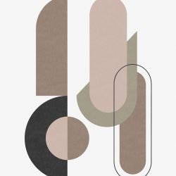 pictoral shapes byrne brown tones mural