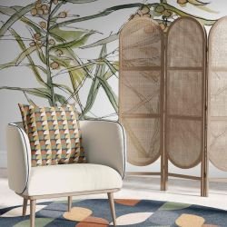 pictoral shapes concept rug and cushion