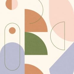 pictoral shapes newton soft sunset mural