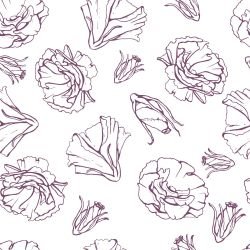 flower doodles rustic buds orchid white
