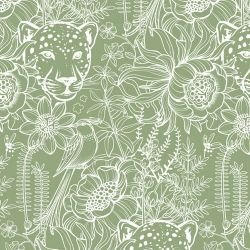 rainbow jungle jungle joy green white reverse