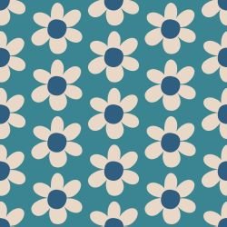 retrogroove simple daisies blue