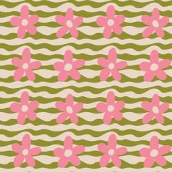 retrogroove wavy daisy pink green