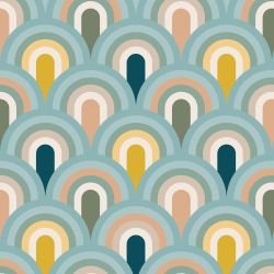 retro modern rainbow soft multi