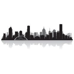 silhouette city vs scenery  city backdrop black white