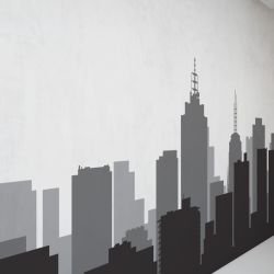 silhouette city vs scenery  city backdrop black white concept