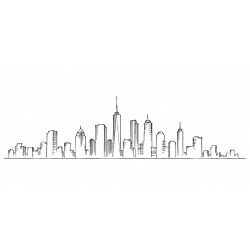 silhouette city vs scenery  distant skyline black white