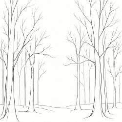 silhouette city vs scenery  forest path black white