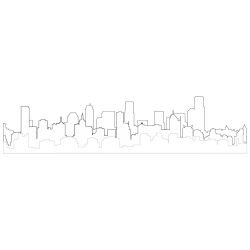 silhouette city vs scenery  linework city black white