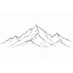 silhouette city vs scenery  mountain peaks black white