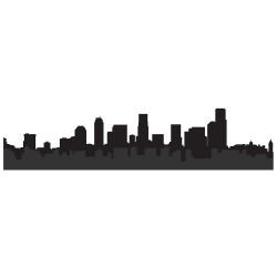 silhouette city vs scenery  skyline shadow black white