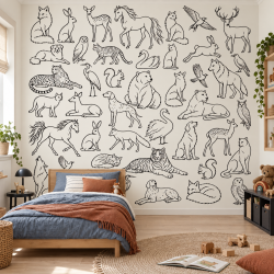 silhouette flora and fauna   animal outlines black white concept