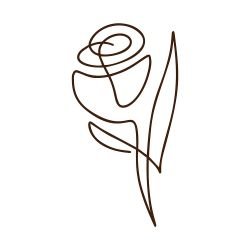 silhouette flora and fauna   picked rose black white
